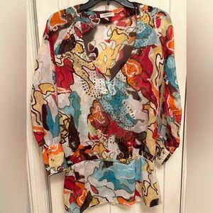 Vertigo Paris VINTAGE  Cover Up embellishments on dress & sleeves are gorgeous